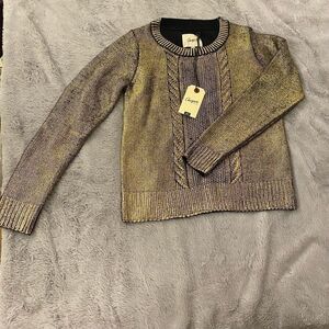 Chevignon gold metallic sweater, M